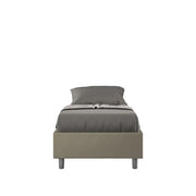 Letto singolo contenitore imbottito 80x210 similpelle cappuccino Azelia
