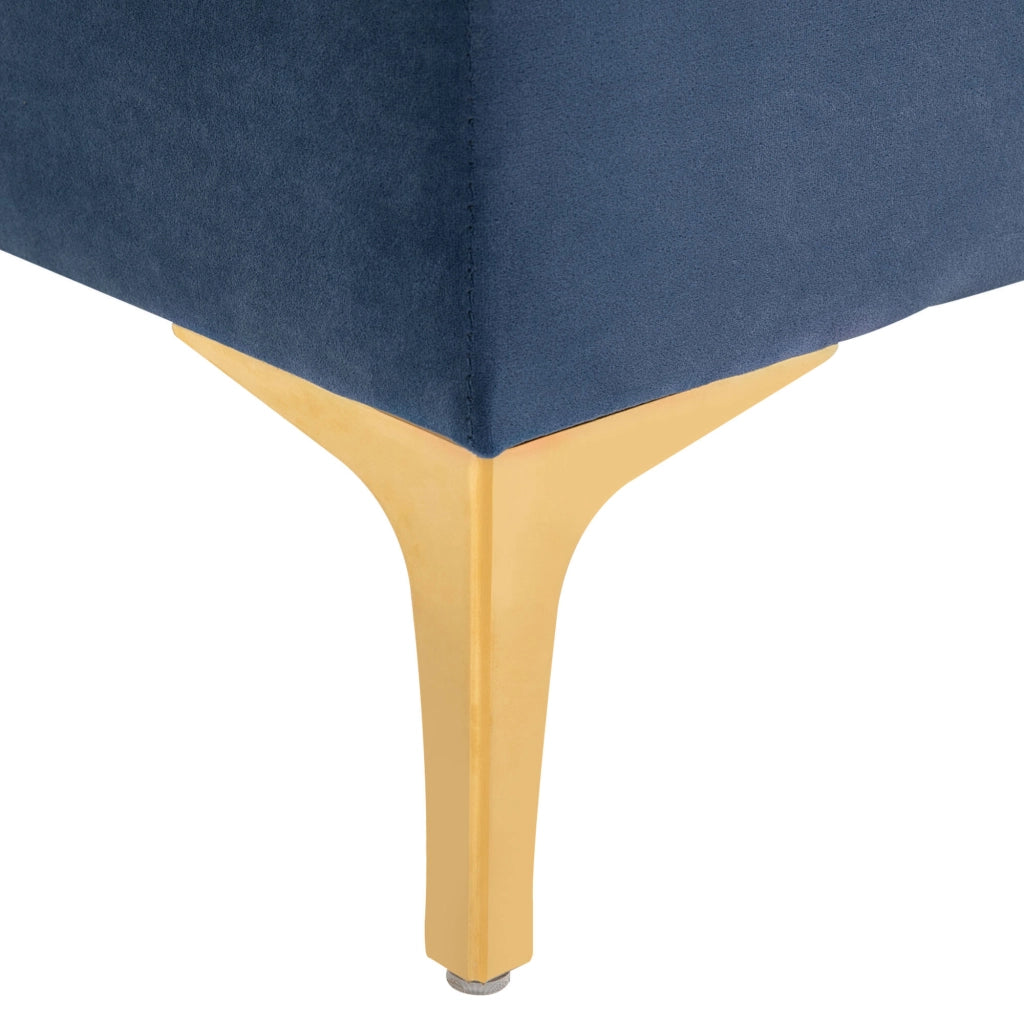 PANCA Imbottita 118 x 45 x 42 cm Blu/Oro in legno