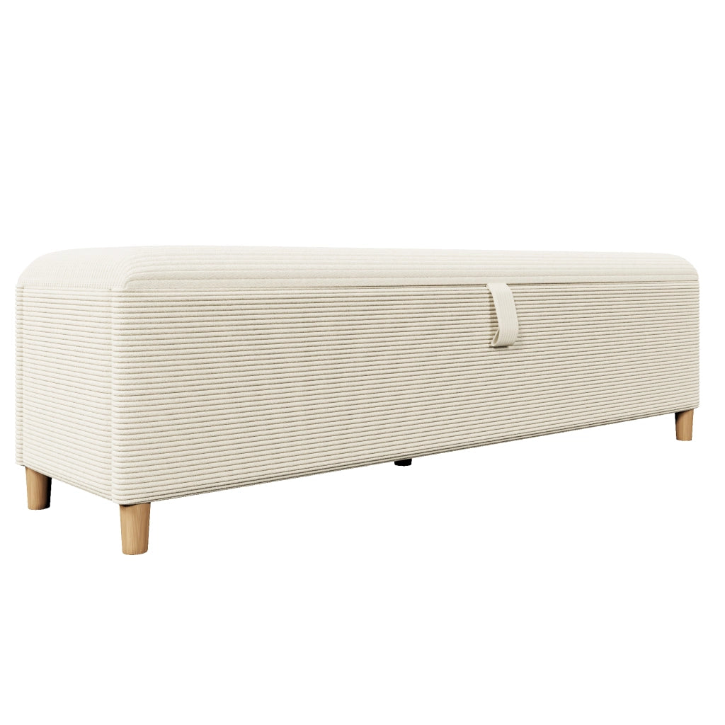 Panca da letto con vano contenitore, 165 x 38 cm, panca imbottita con meccanismo idraulico per il vano contenitore, adatta per camera da letto, soggio