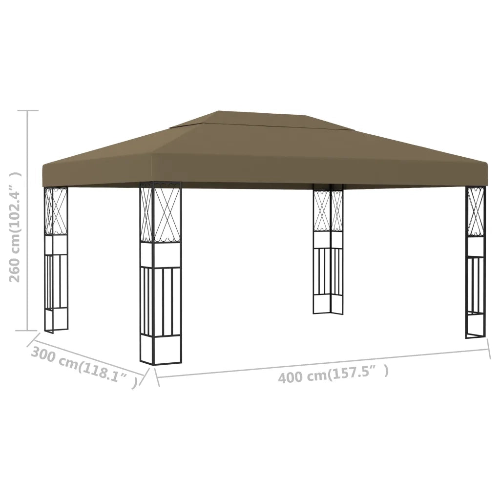 Gazebo 3x4 m Grigio Talpa in Tessuto 312270