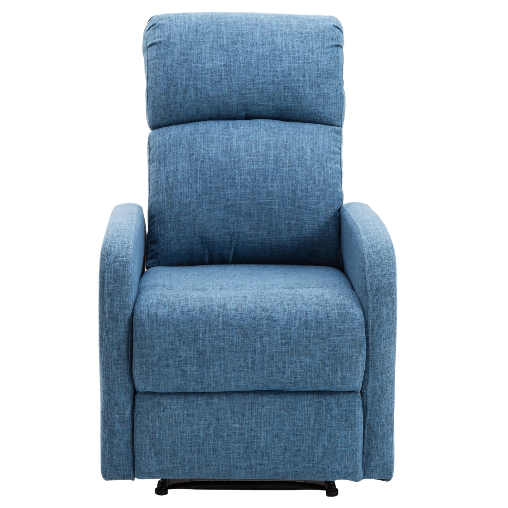 Poltrona Relax Reclinabile Manuale con Poggiapiedi ¨C Zephmum ¨C Tessuto Blu 67x83x107cm