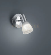 LEVISTO SPOT LED ORIENTABILI ACCIAIO E VETRO ALABASTRO H.19CM 1 LUCE ATTACCO E14, LAMPADINA INCLUSA 4,9W 470lm 3000K