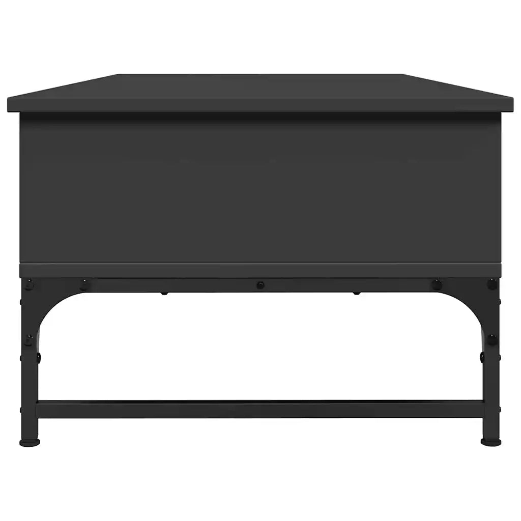 Tavolino Salotto Nero 100x50x35 cm Legno Multistrato e Metallo 845391