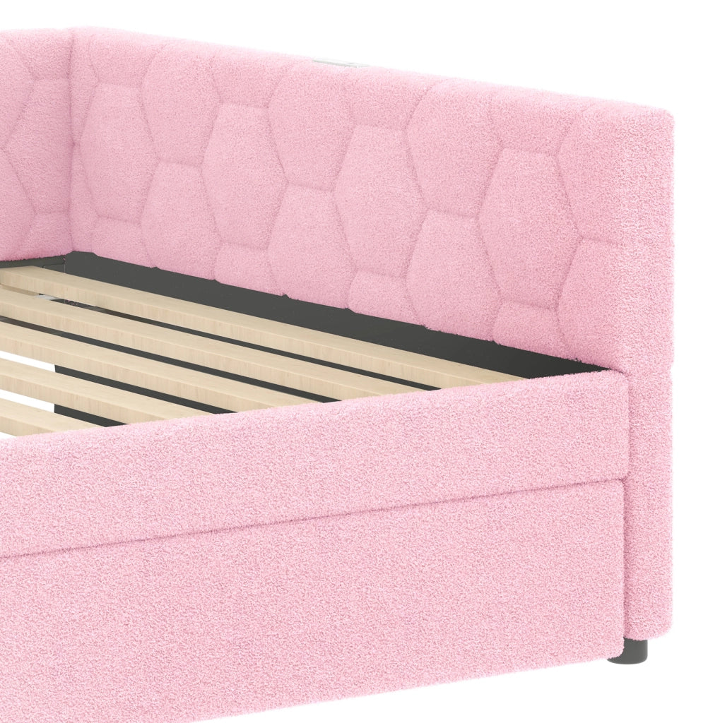Letto daybed 140x200 cm con letto estraibile, presa USB e luce integrata