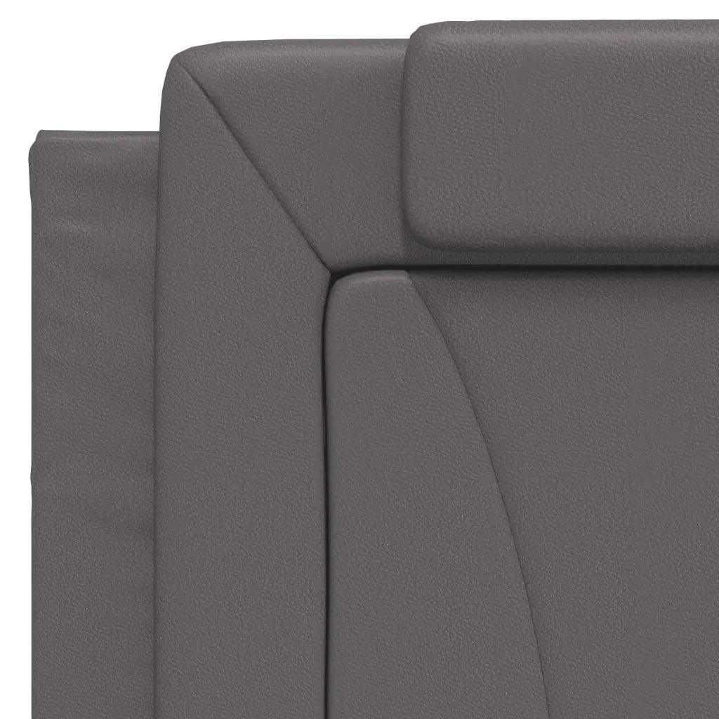 Letto singolo | Letto per adulti | Letto Viana con Materasso Grigio 100x200 cm in Similpelle
