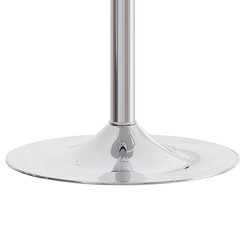 Set di 2 sgabelli da bar regolabili in altezza con rotazione 360°; schienale in pu nero e base in metallo argentato