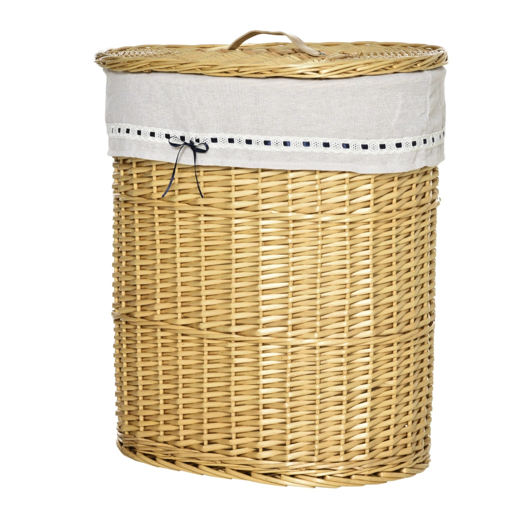 Cesto portabiancheria in vimini con coperchio e manici ¨C Xylo ¨C Naturale con sacco removibile