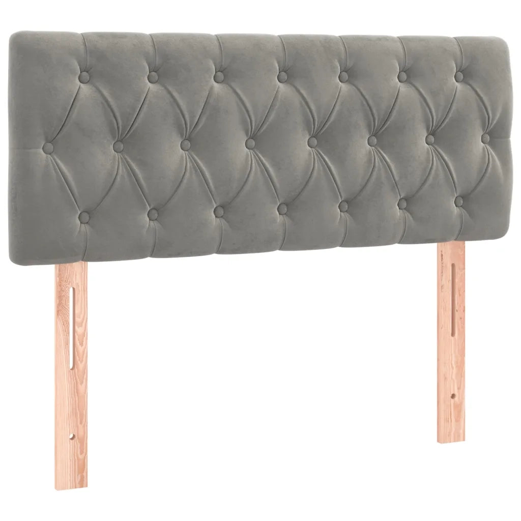 Letto singolo | Letto per adulti | Giroletto a Molle con Materasso Grigio Chiaro 100x200cm Velluto