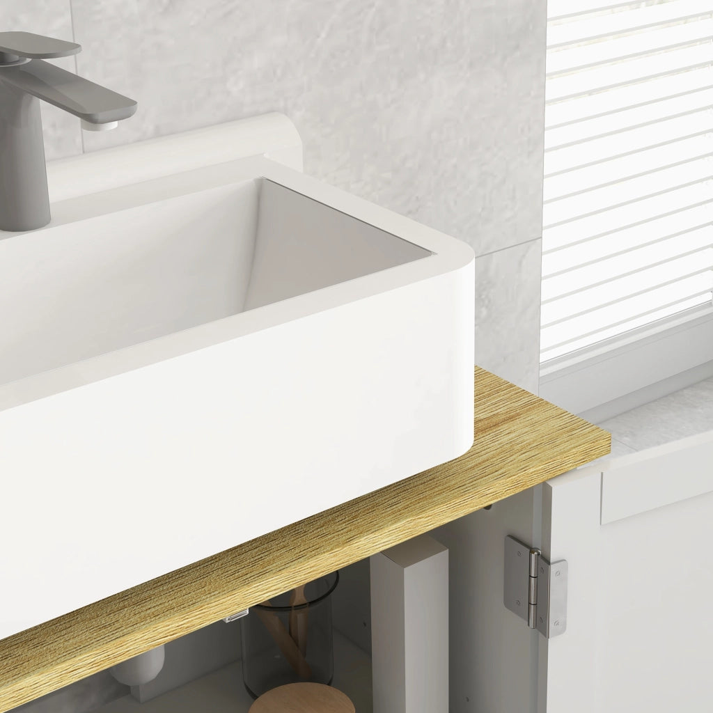 Mobile sottolavabo da bagno ¨C Xylo ¨C bianco, 2 ante, ripiano regolabile, 60x30x60 cm