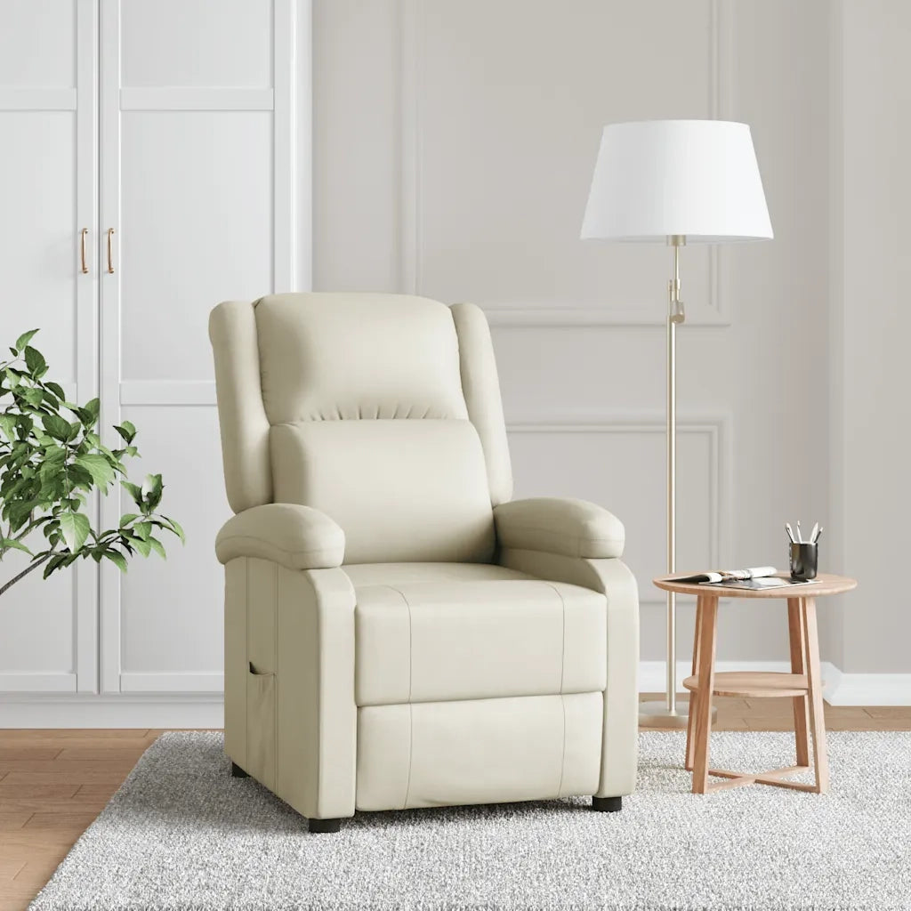 Poltrona | Sedia Relax Reclinabile Bianca in Similpelle