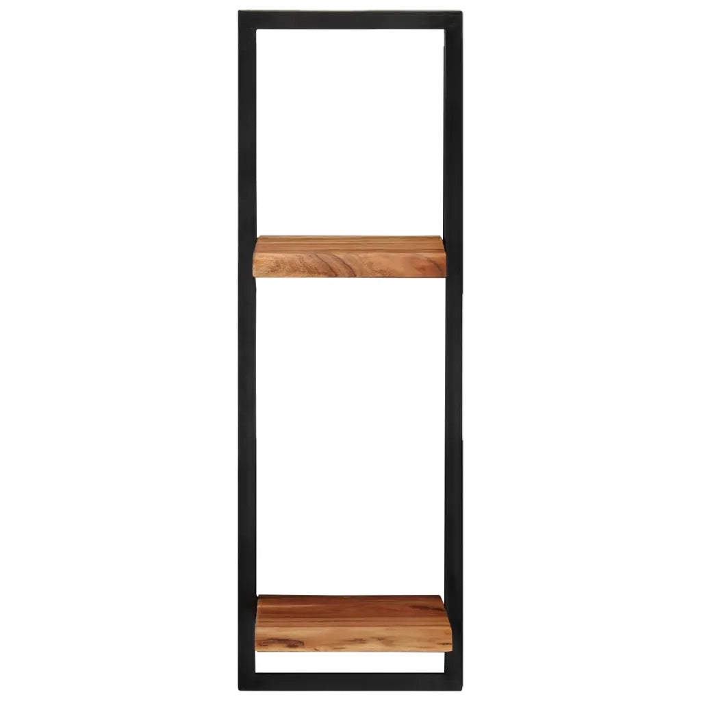 Mensole Parete 2 pz 25x25x75 cm Legno Massello Acacia e Acciaio 338462