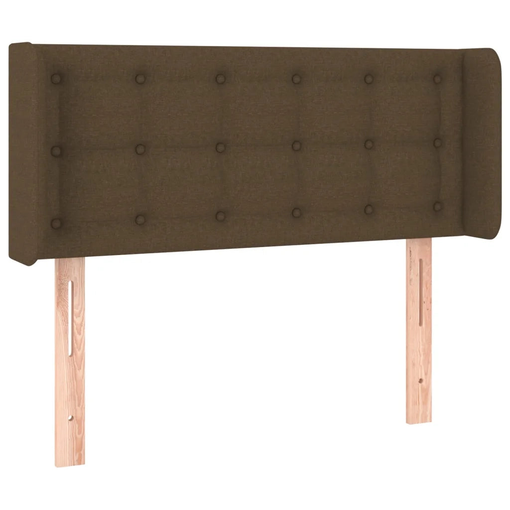 Testiera ad Orecchio Marrone Scuro 103x16x78/88 cm in Tessuto 3119195