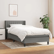 Giroletto a Molle con Materasso Grigio Scuro 80x200 cm Tessuto 3129826