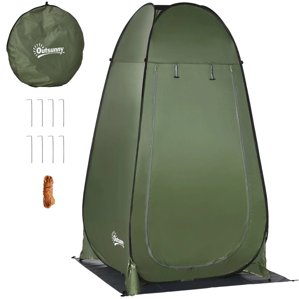 Tenda Doccia Campeggio Portatile ¨C Xylo ¨C Verde Oliva con Tasca e Borsa Trasporto UV 20+ 126x124x189cm