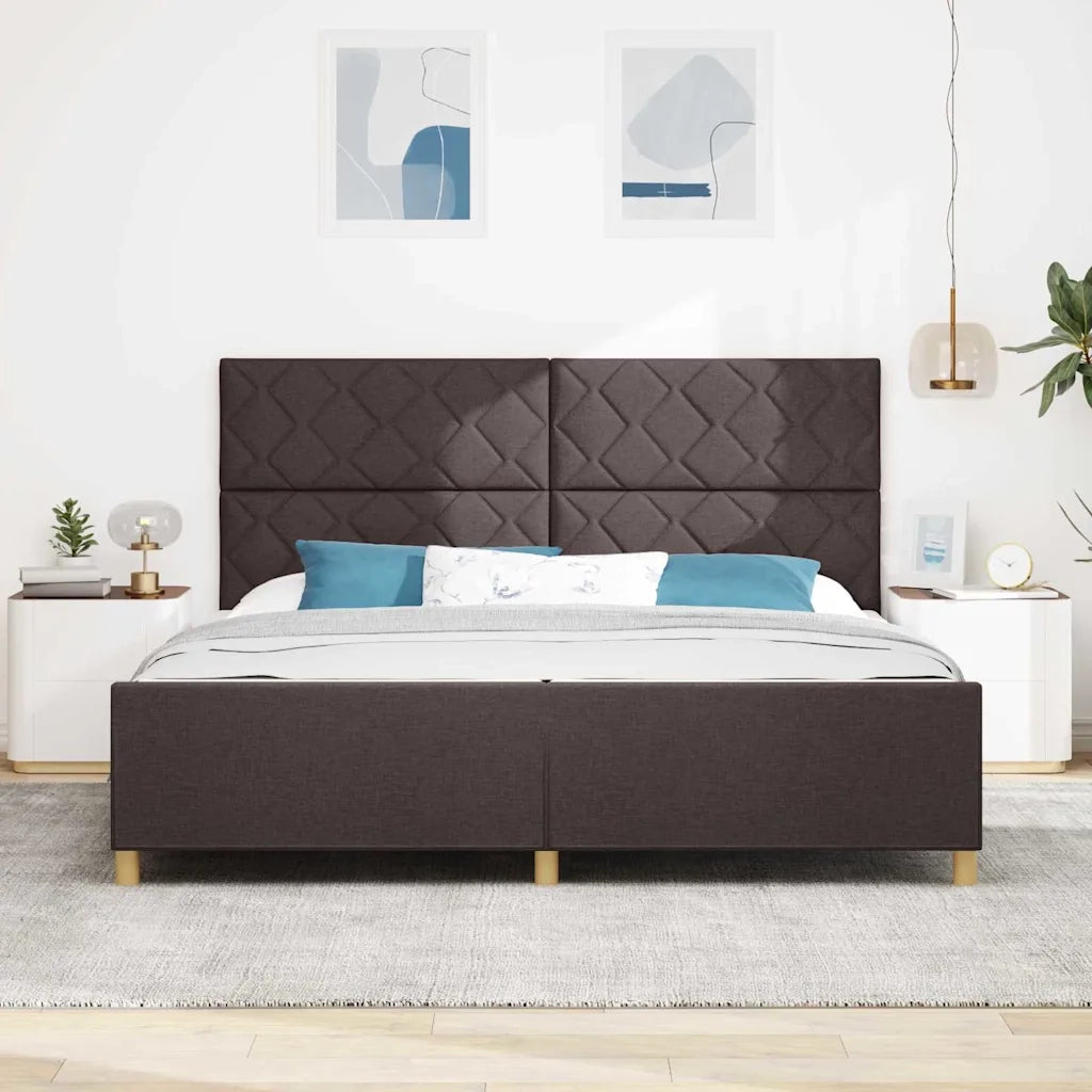 Struttura del letto Marrone scuro 200 x 200 cm Tessuto 3344833