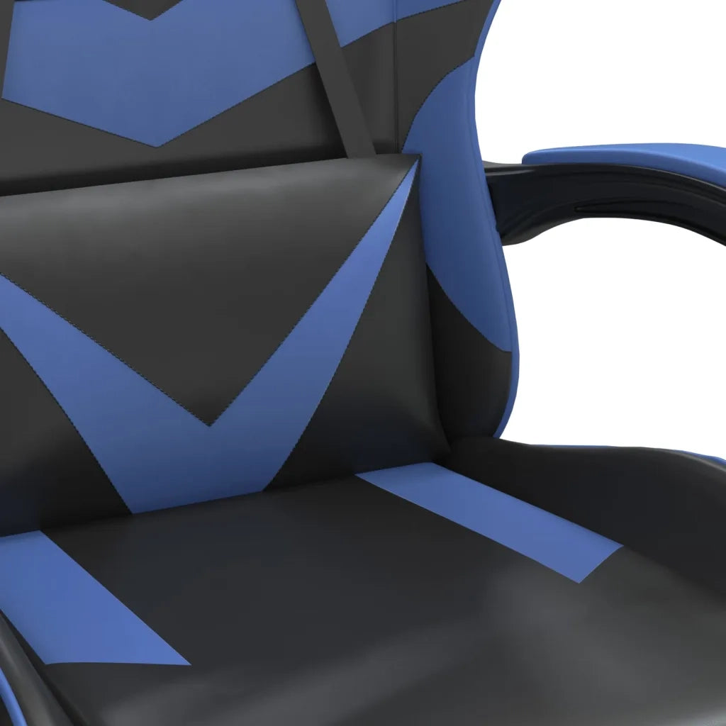 Sedia da Gaming Girevole Nero e Blu in Similpelle 349543