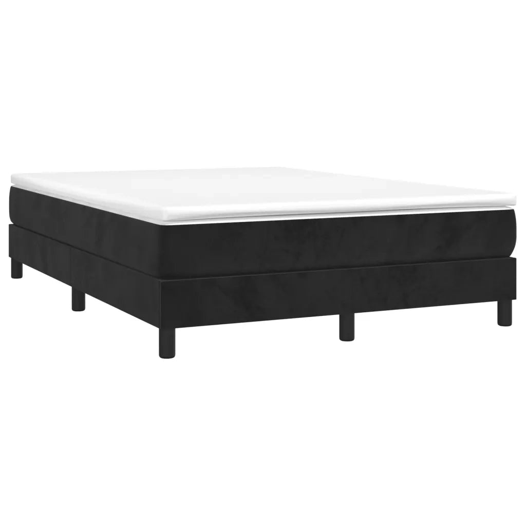 Struttura Letto a Rete a Molle-Giroletto Nero 140x190 cm in Velluto 200452