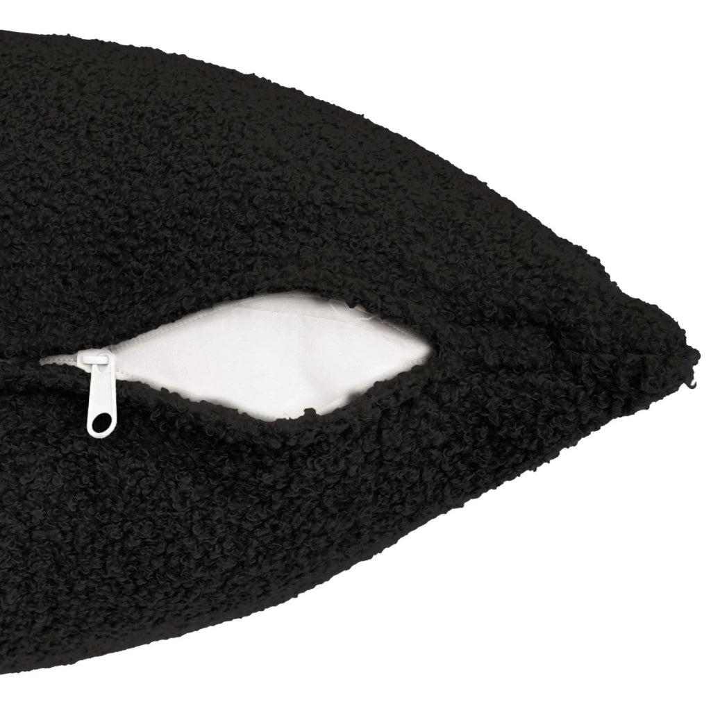Federa 6 pcs HEERLEN Nero 55 x 55 cm Bouclé 912318