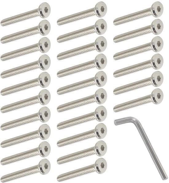 Viti per mobili - M6 x 50mm - Acciaio galvanizzato - 50 pezzi - Viti per connessioni mobili - Adatti per letti e sedie - Qualità elevata