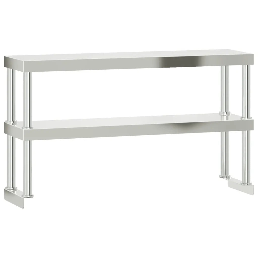 Tavolo Lavoro Cucina con Ripiano 110x55x150 cm Acciaio Inox