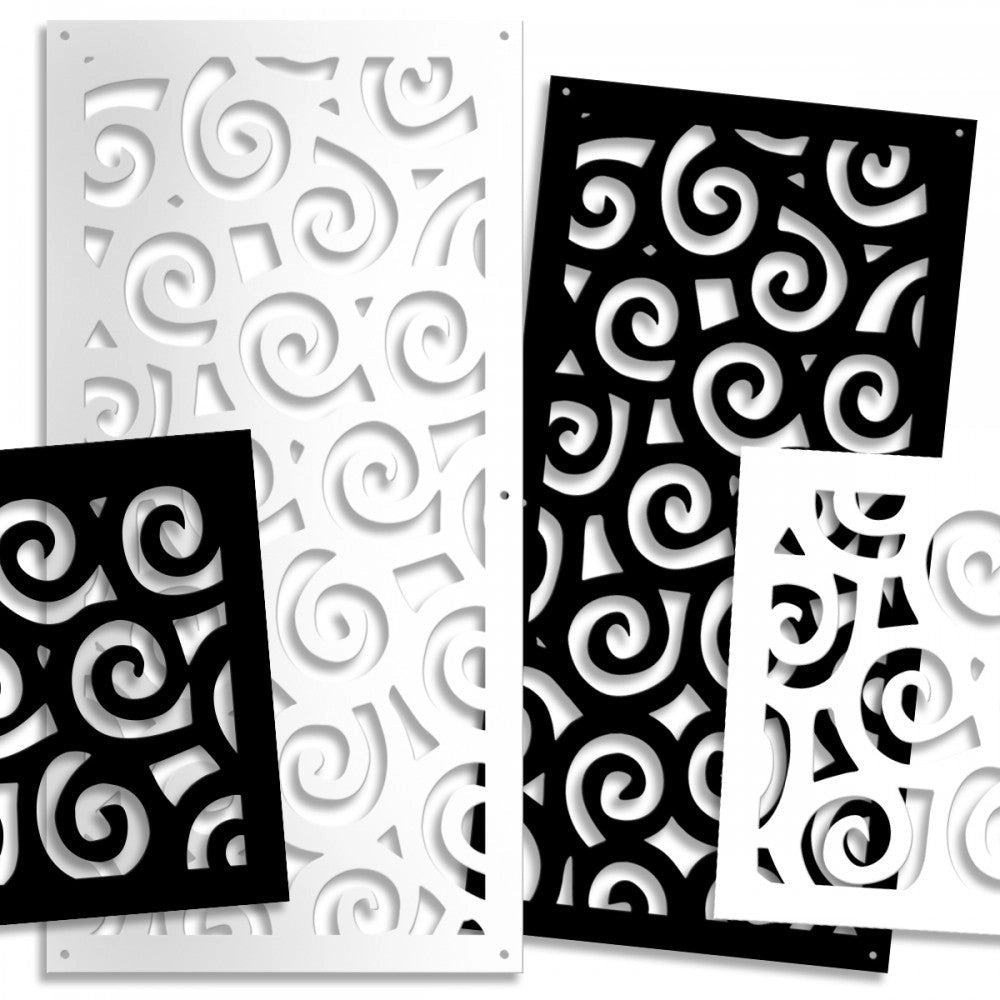 RICCI - Pannello Quadro arredo PVC traforato - PARASOLE Misura: 47x94 cm, Colore: bianco