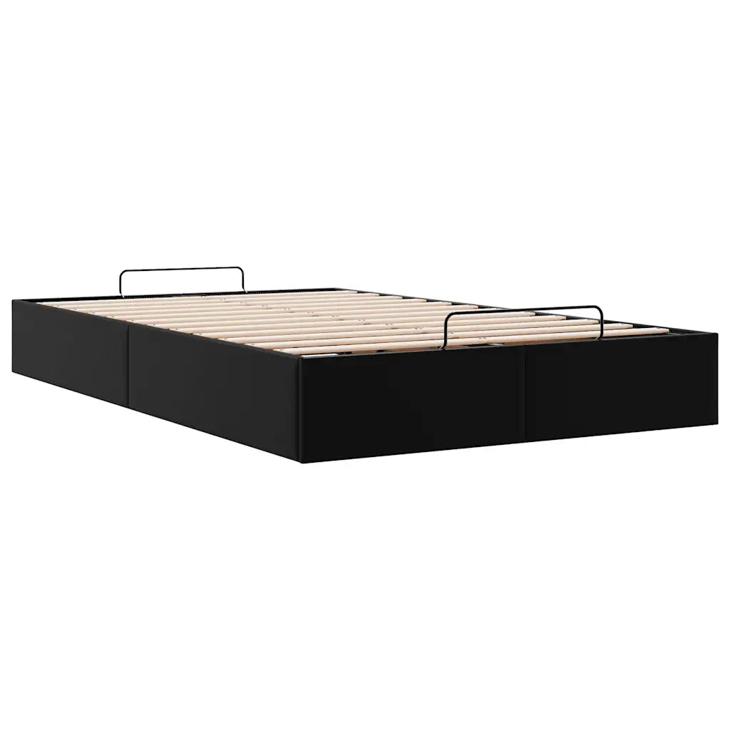 Struttura Letto Pouf senza Materasso Nero 120x200 cm Similpelle 3310794