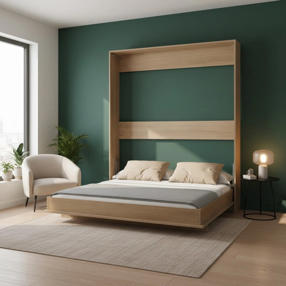 Letto matrimoniale a scomparsa salvaspazio Primer rovere 164x38x221H