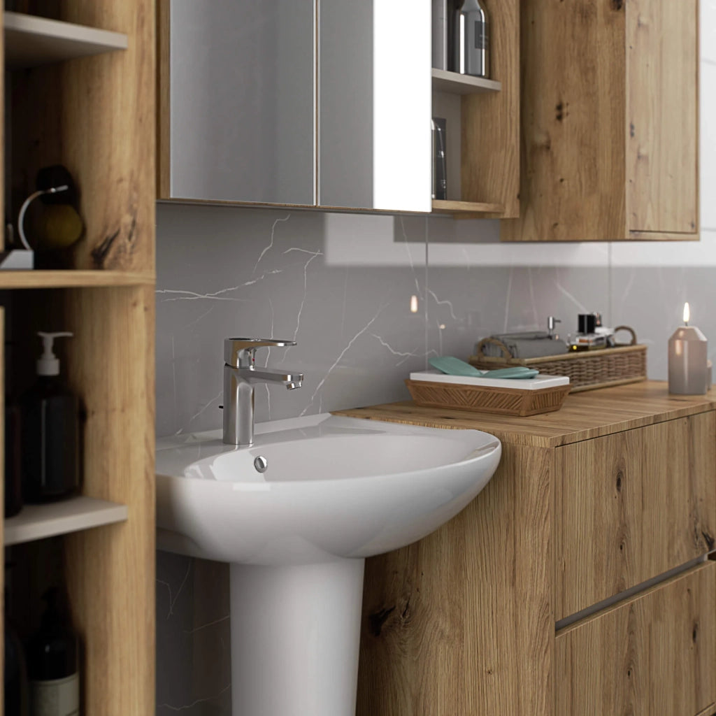 Colonna bagno sospesa VAMI Rovere Artisan, Cashmere 50 cm 2 ante 50x30x170 cm