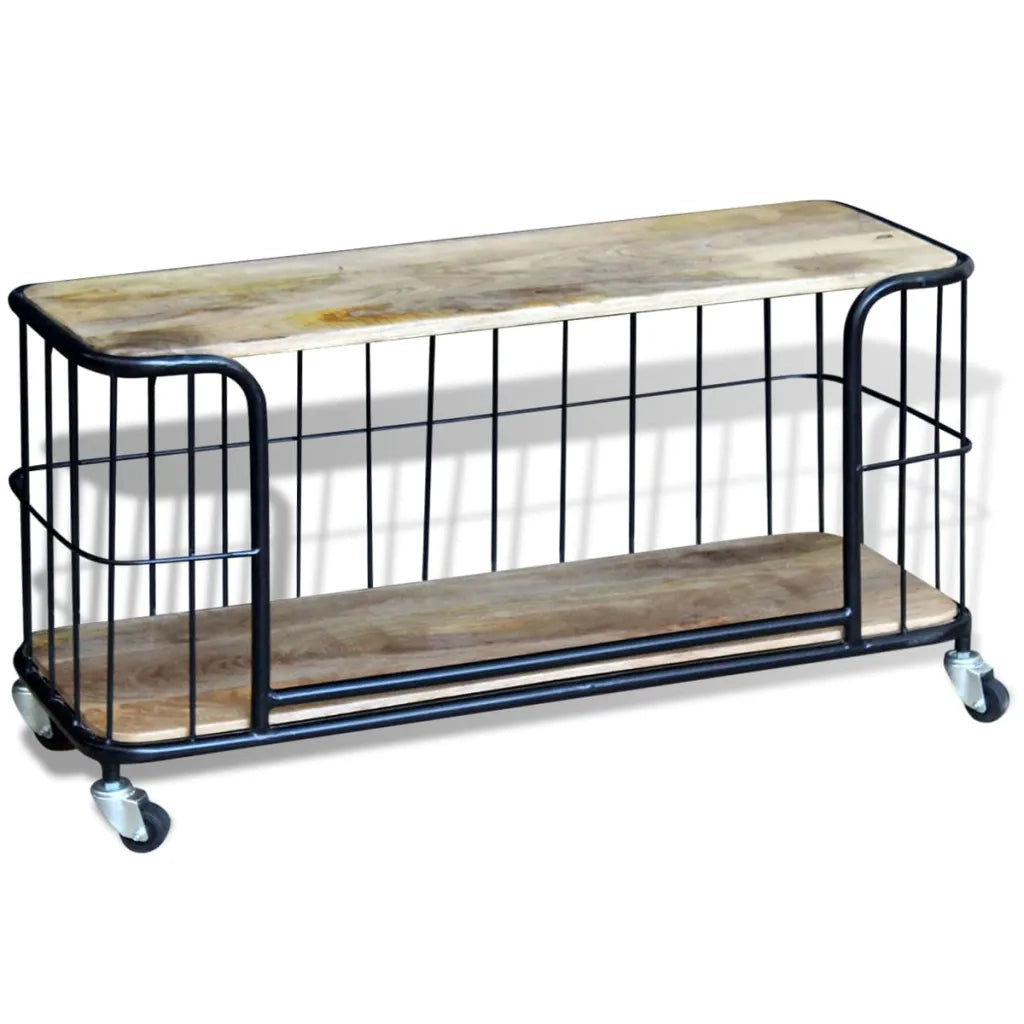 Mobile TV | Armadietto TV | Mobile Porta TV in Solido Legno di Mango 100x40x45 cm
