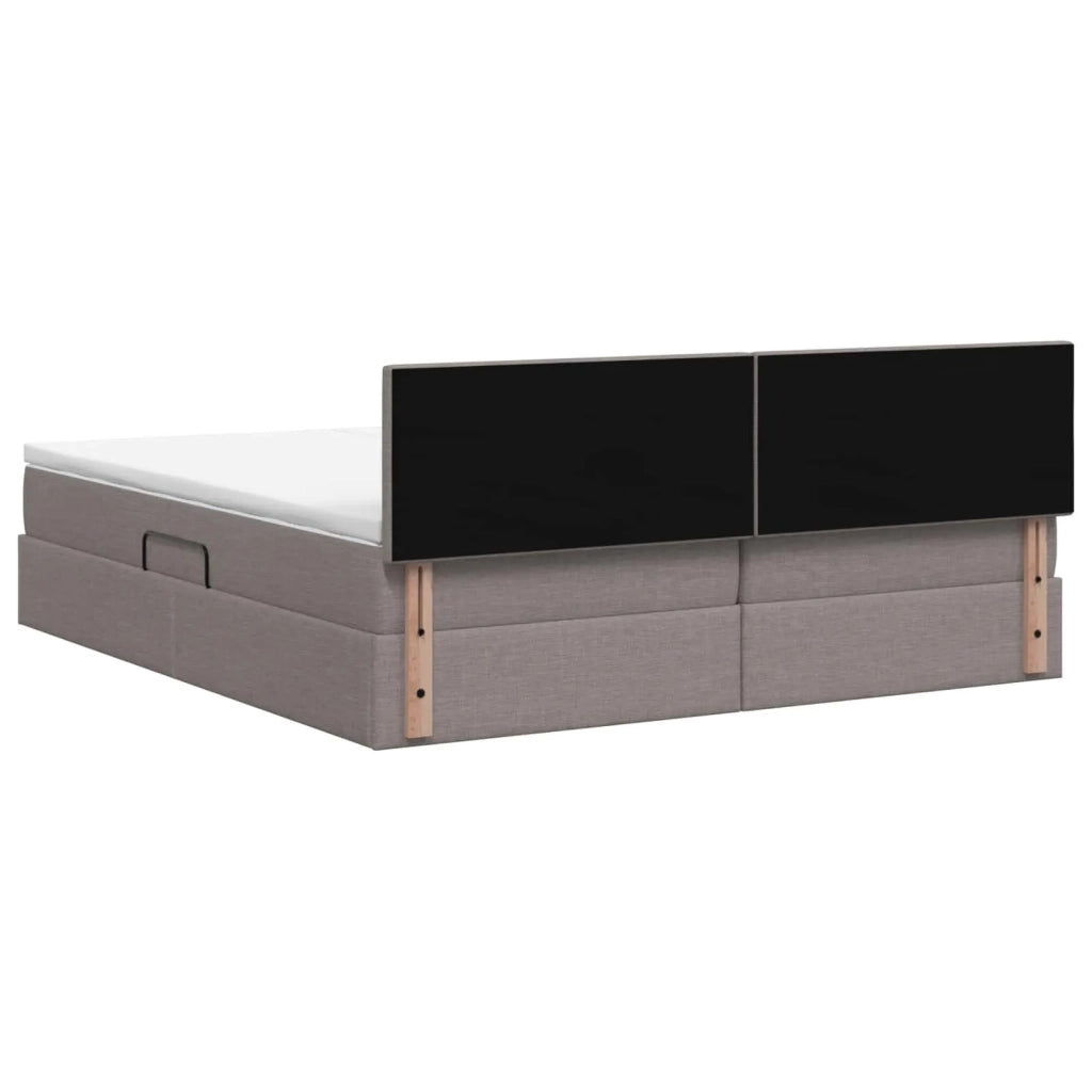 Letto con contenitore LED e materasso Tortora 200 x 200 cm 3459357