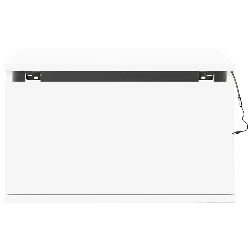 Comodino a Parete con Luci LED Bianco 836826