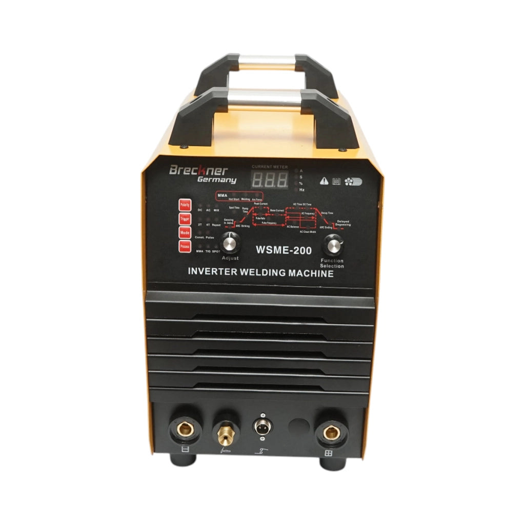 Saldatrice inverter 250A TIG Pulse AC/DC, MMA 220V con funzioni avanzate, display digitale WSME-200 Breckner Germany