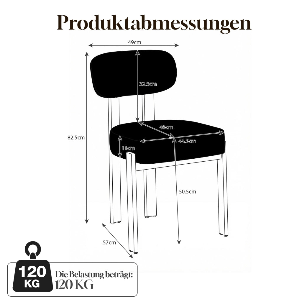 Set 4 Sedie da Pranzo Imbottite ¨C Xylo ¨C Tessuto Lino, Schienale Curvo, Stile Moderno