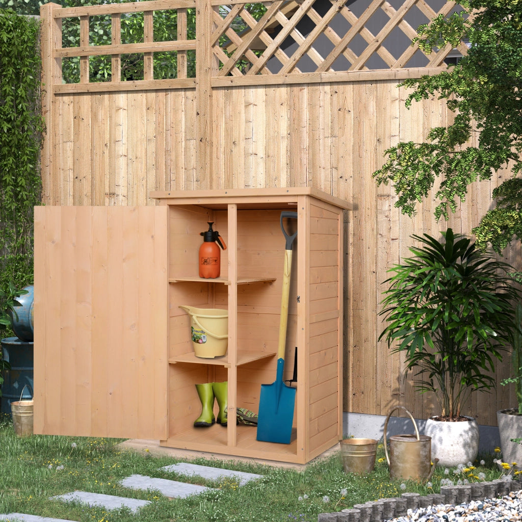 Casetta da giardino, ripostiglio per attrezzi, capanno per attrezzature con scaffali, casetta per riporre oggetti da giardino, legno di abete, legno