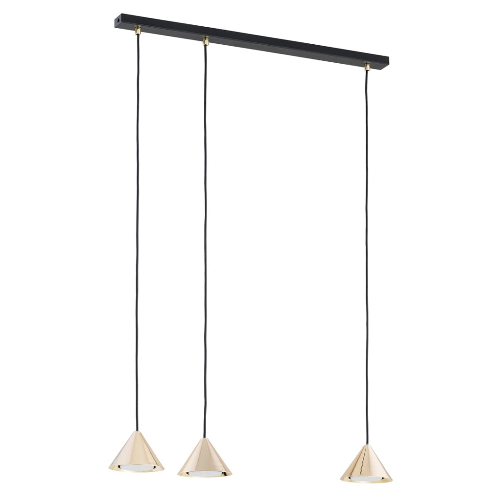 Lampada a sospensione barra nera/oro ELIT 3xGX53 Emibig