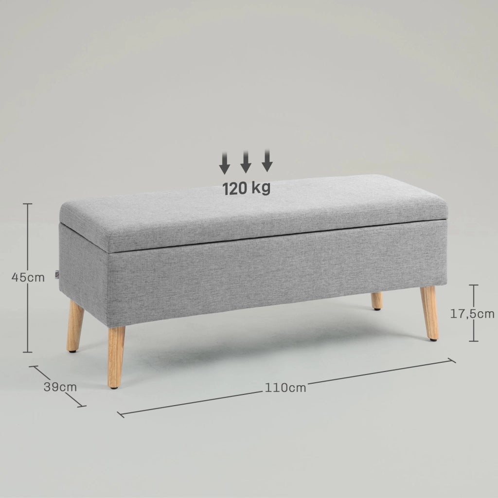 Divano con contenitore in tessuto ¨C Minimal ¨C Grigio 110x39x45cm