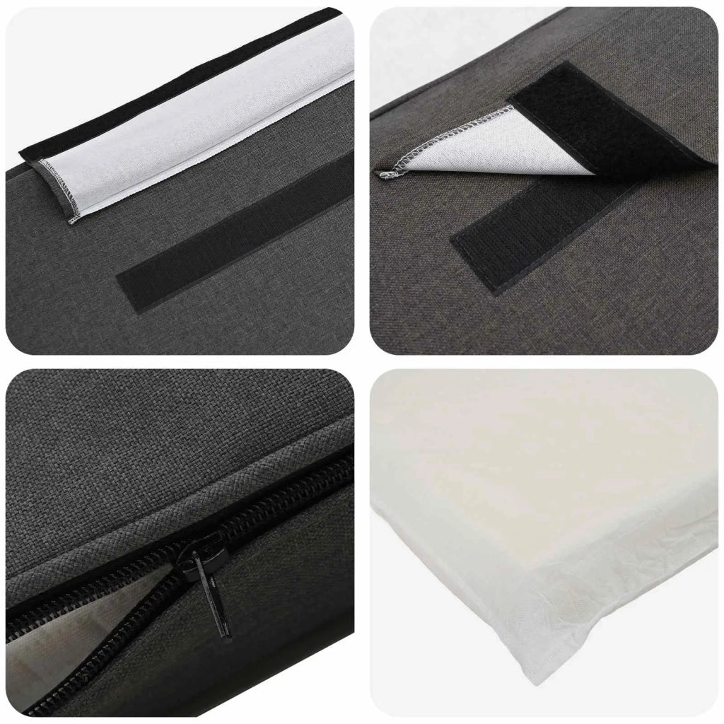 Testiera | Testata imbottita Marrone e grigio scuro 80 cm Pino massello