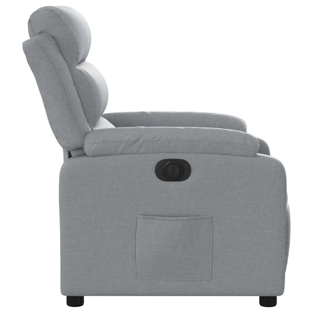 Poltrona | Sedia Relax Elettrica Reclinabile Grigio Chiaro in Tessuto
