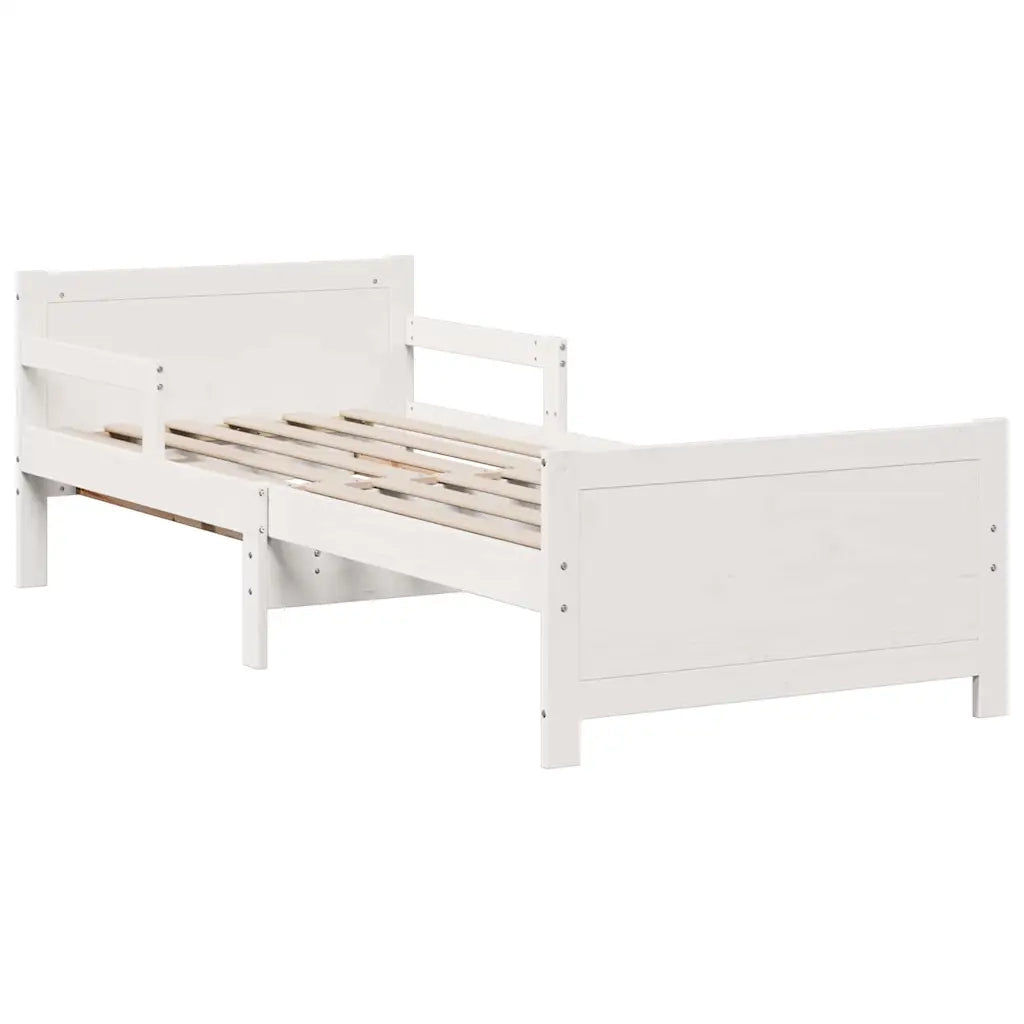 Letto singolo | Letto per adulti | Struttura letta con materasso estensibile Bianco 80 x 200 cm