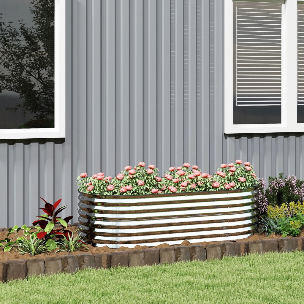Orto rialzato da giardino ¨C Xylo ¨C acciaio galvanizzato grigio 160x80x56 cm