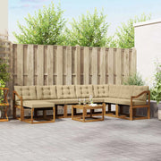 Set di divani da esterno con cuscino 9 pcs Naturale e Beige 3368988