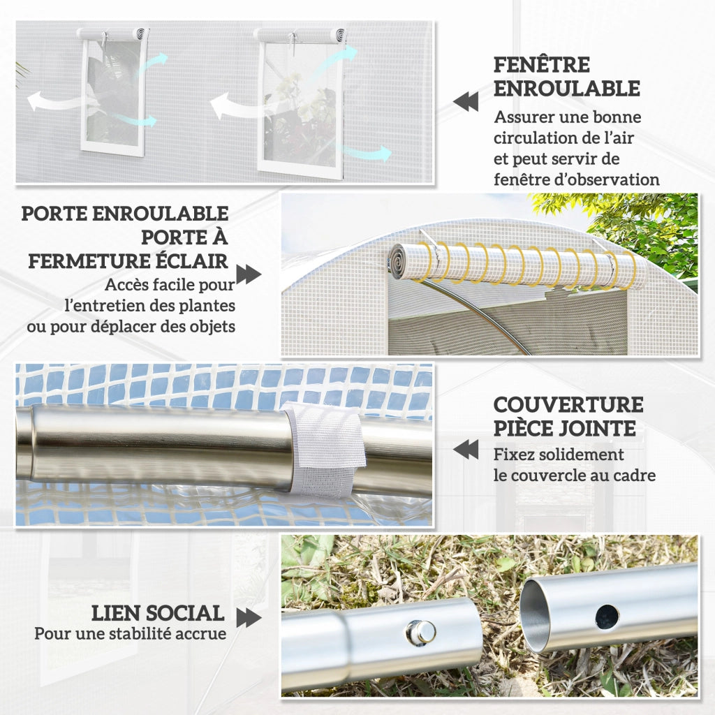 Serra da giardino tunnel 4 finestre ¨C Minimal ¨C 3x3x2 m bianco