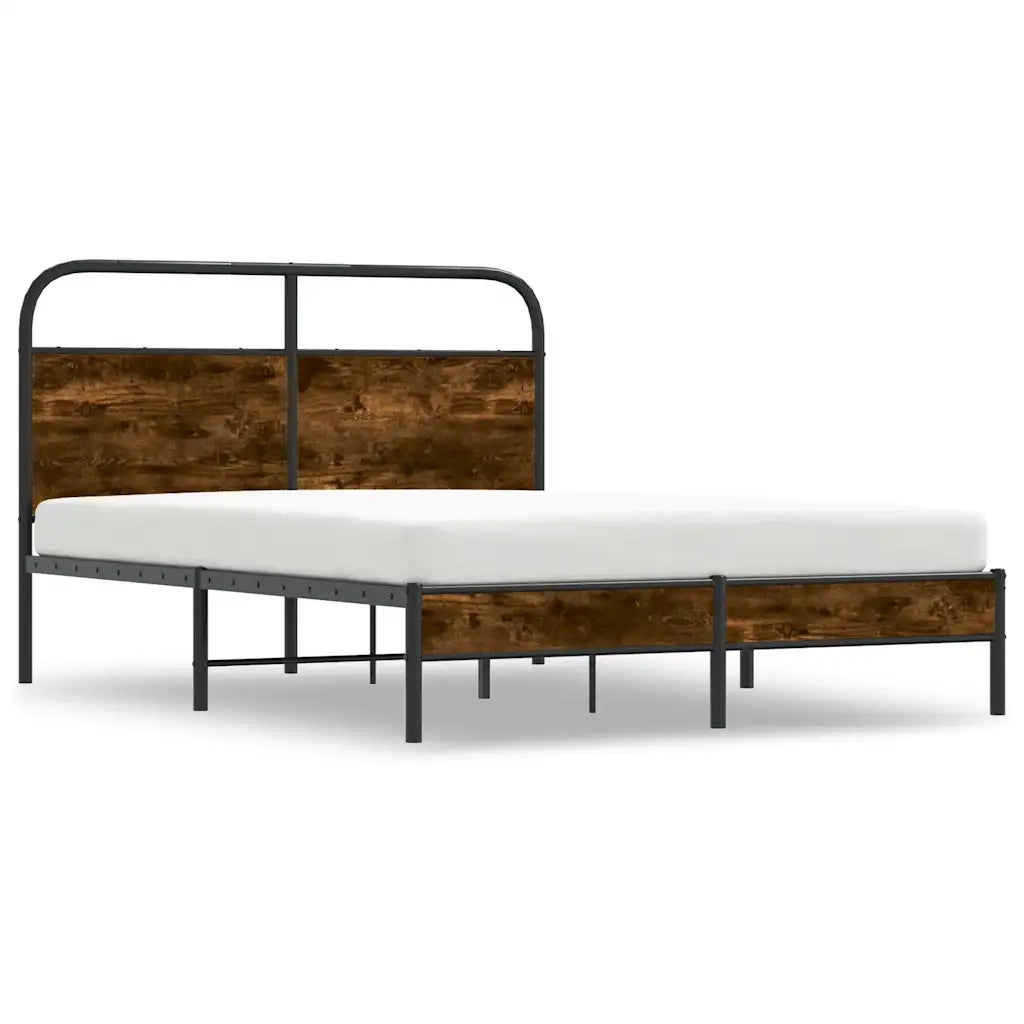 Giroletto senza Materasso-Struttura Letto Rovere Fumo 140x200 cm in Truciolato 813133