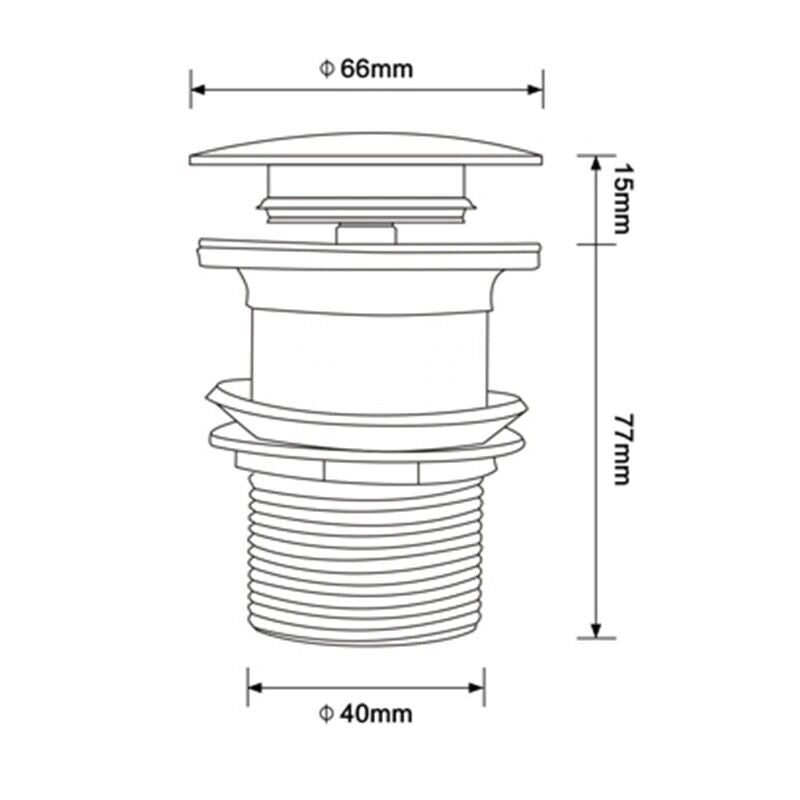 Piletta scarico click clack universale tappo lavabo lavello bidet  59602/86032
