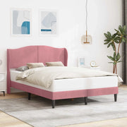 Struttura del letto con testiera-Giroletto Rosa 140 x 190 cm Velluto 820455