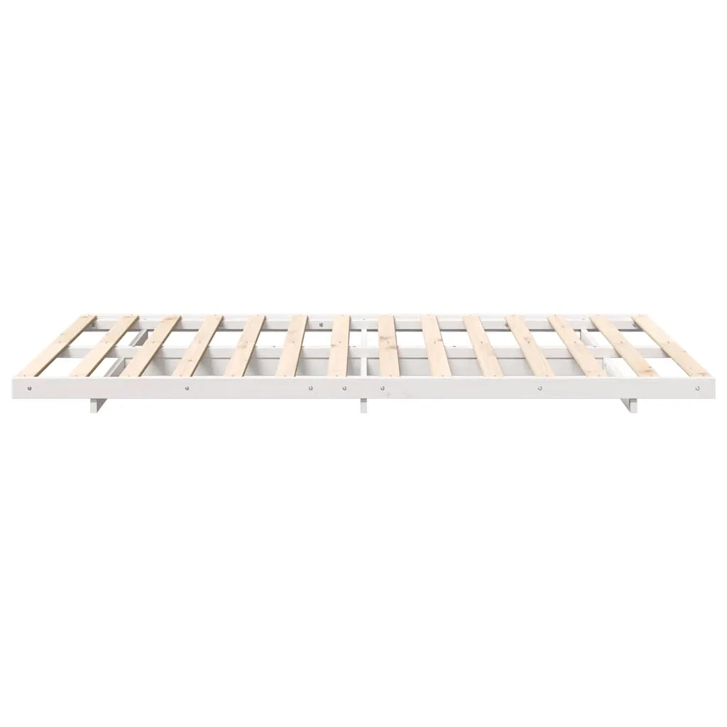 Struttura del letto-Giroletto-Rete del Letto Bianco 135 x 190 cm Pino massello 441060