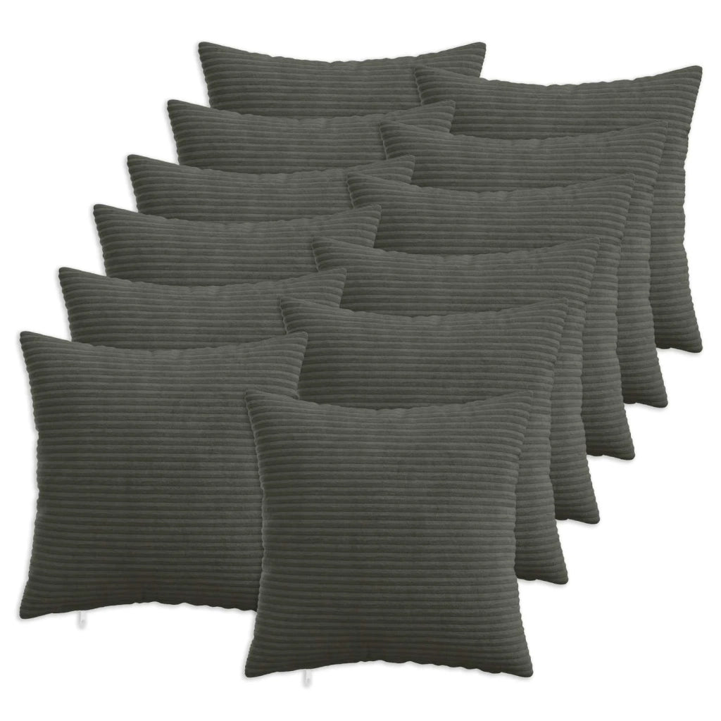 Federa 12 pcs HEERLEN Antracite 50 x 50 cm corduroy 910893
