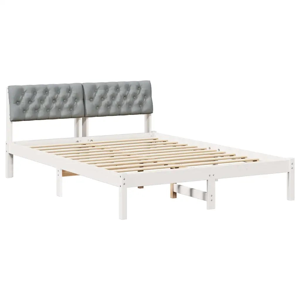 Struttura del Letto Bianco e grigio chiaro 150 x 200 cm