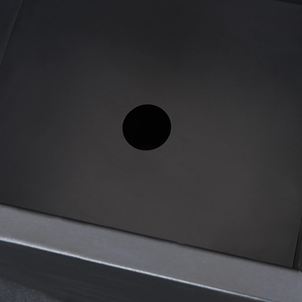 Vaso per piante/fioriera 76 x 39 x 39 cm acciaio zincato nero 03_0008957