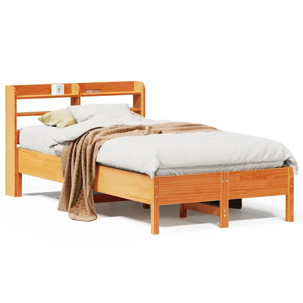 Letto senza Materasso-Struttura Letto Marrone Cera 100x200 cm in Legno di Pino 162634